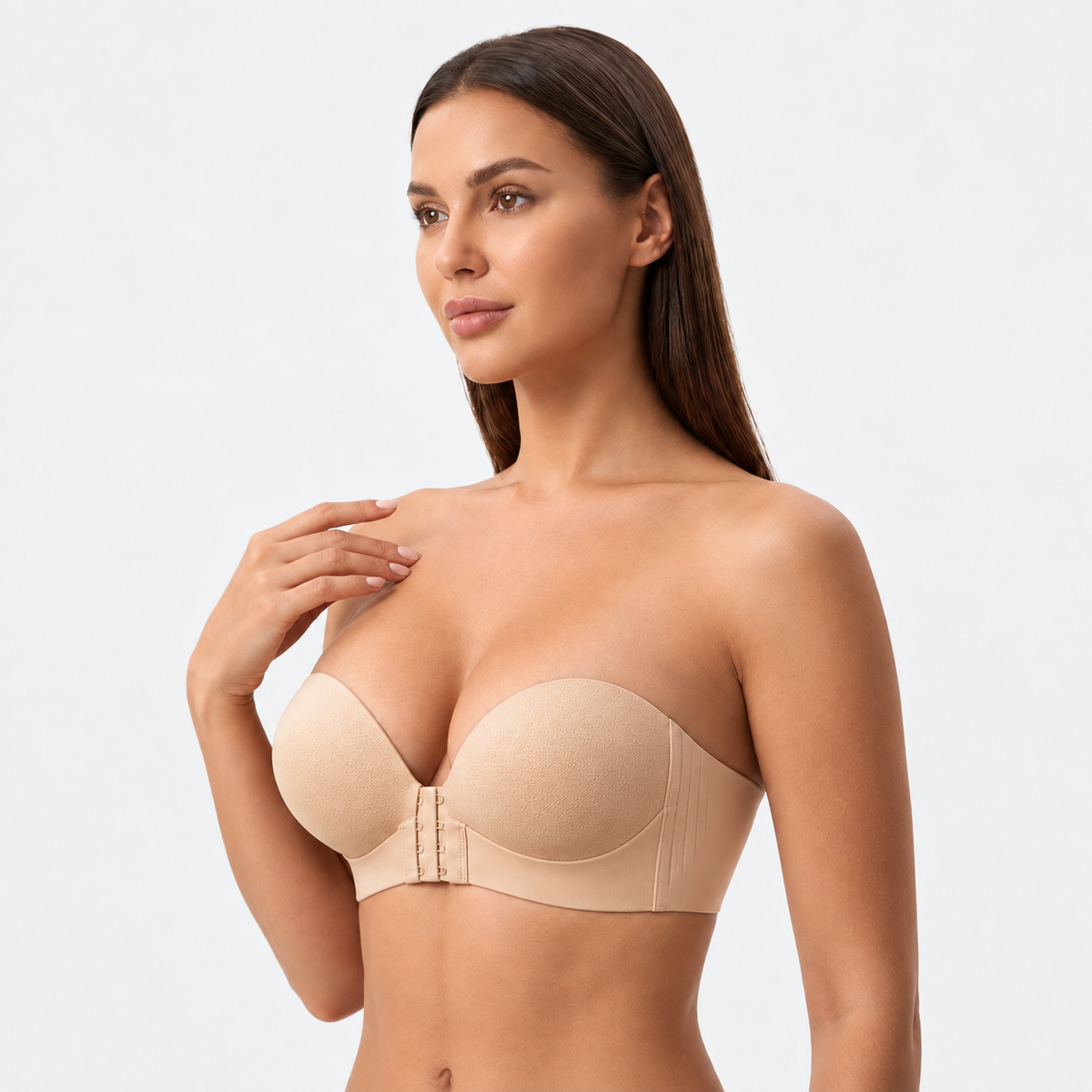 Brasier Sin Tirantes con Realce Natural y Cierre Frontal